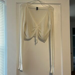 Windsor White Crop Knit Sweater